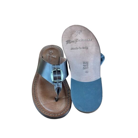 Re Ferdinando Vero Cuoio Luxy Men\'s Brown  Leather flip flops sandal main image 6